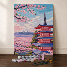 Charger l'image dans la galerie, Coffret Peinture par numéros - Pagode du Mont Fuji
