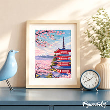 Charger l'image dans la galerie, Coffret Peinture par numéros - Pagode du Mont Fuji