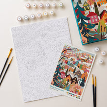 Charger l'image dans la galerie, Coffret Peinture par numéros - Village hivernal coloré