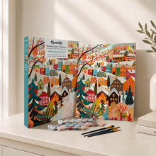 Charger l'image dans la galerie, Coffret Peinture par numéros - Village hivernal coloré
