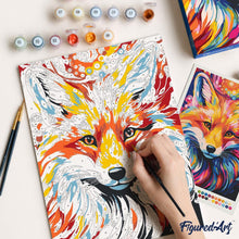 Charger l'image dans la galerie, Coffret Peinture par numéros - Renard coloré abstrait