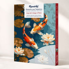 Charger l'image dans la galerie, Coffret Peinture par numéros - Carpe koï vintage et Fleurs Figured'Art