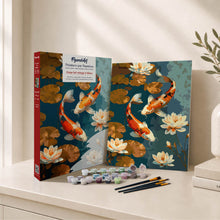 Charger l'image dans la galerie, Coffret Peinture par numéros - Carpe koï vintage et Fleurs