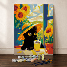 Charger l'image dans la galerie, Coffret Peinture par numéros - Chat noir d'Été