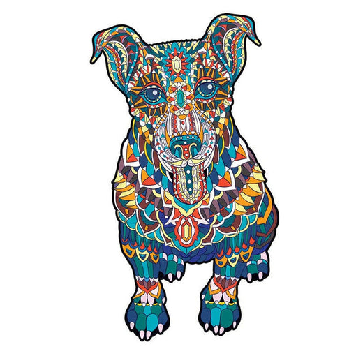 Puzzle 2D en Bois - Chien Mandala