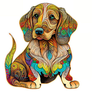 Puzzle 2D en Bois - Mandala Teckel