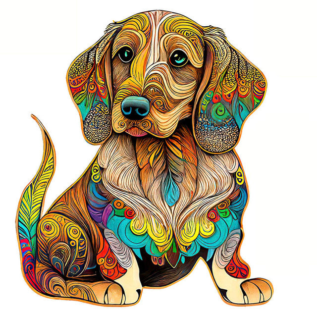 Puzzle 2D en Bois - Mandala Teckel