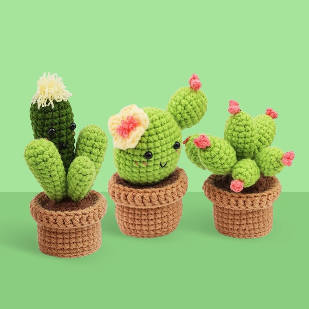 Kit Amigurumi Crochet - Trio de Cactus Figured'Art
