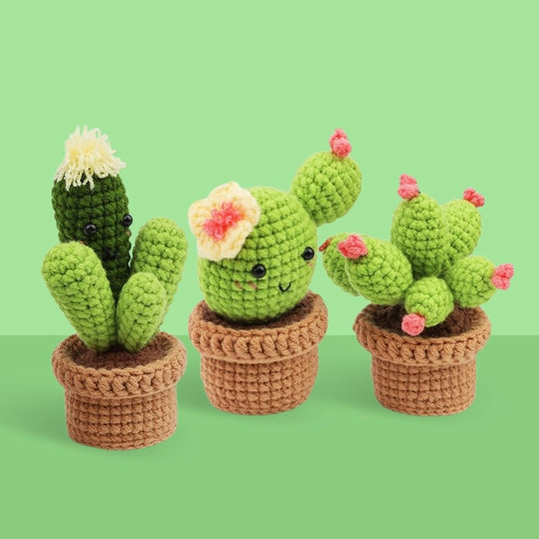 Cactus Au Crochet Fait Main - Décoration Bureau Chambre - Poupée Cactus Apaisante Pleine Conscience Cactus Décoration Bureau