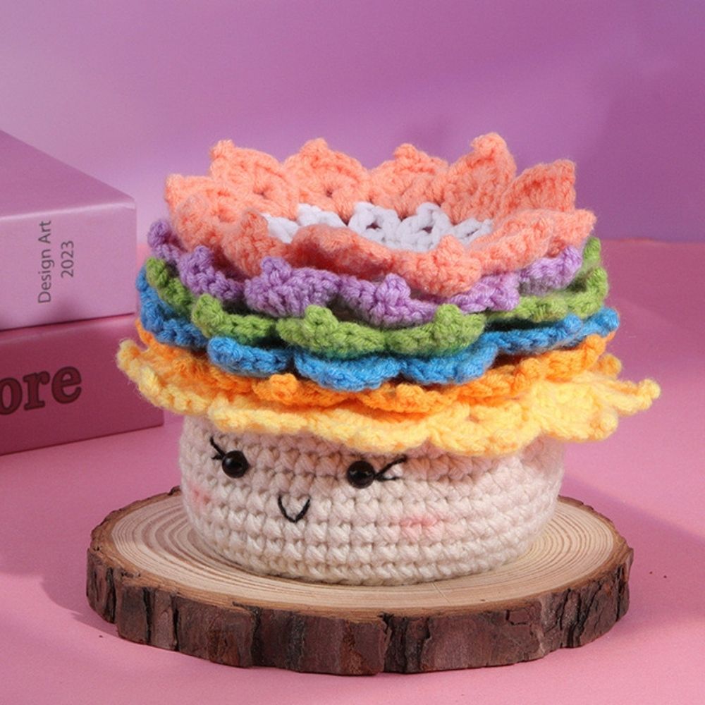 Kit Amigurumi Crochet - Succulente Arc-en-ciel Figured'Art