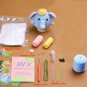 Kit Amigurumi Crochet - Éléphant Boule avec Chapeau