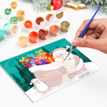 Charger l&#39;image dans la galerie, Peinture par numéros Lot de 6 Cartes de Noël DIY - Série 1