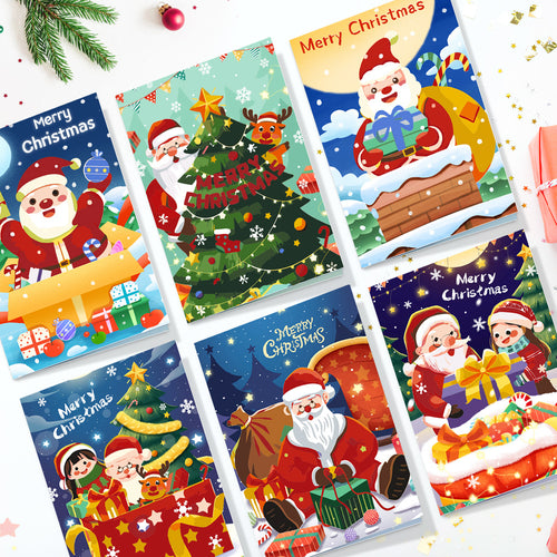 Peinture par numéros Lot de 6 Cartes de Noël DIY - Série 2