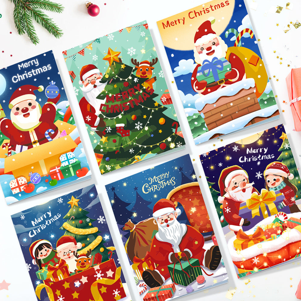 Peinture par numéros Lot de 6 Cartes de Noël DIY - Série 2