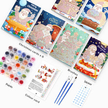 Charger l&#39;image dans la galerie, Peinture par numéros Lot de 6 Cartes de Noël DIY - Série 2