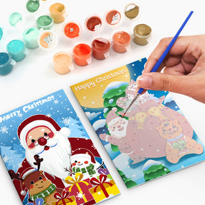 Peinture par numéros Lot de 6 Cartes de Noël DIY - Série 3