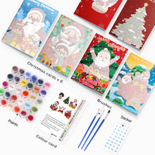 Charger l&#39;image dans la galerie, Peinture par numéros Lot de 6 Cartes de Noël DIY - Série 3