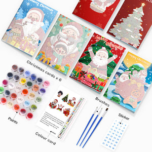 Peinture par numéros Lot de 6 Cartes de Noël DIY - Série 3