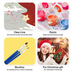Peinture par numéros Lot de 6 Cartes de Noël DIY - Série 3