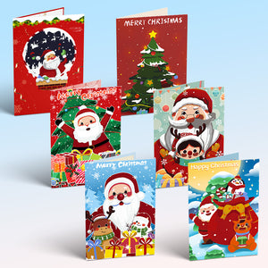 Peinture par numéros Lot de 6 Cartes de Noël DIY - Série 3