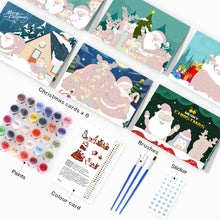 Charger l&#39;image dans la galerie, Peinture par numéros Lot de 6 Cartes de Noël DIY - Série 4