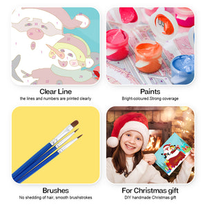 Peinture par numéros Lot de 6 Cartes de Noël DIY - Série 4