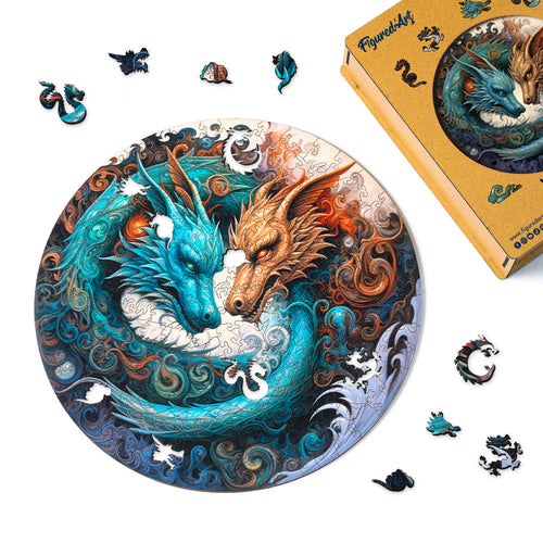 Puzzle en Bois Adulte - Duo de Dragons