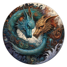 Charger l&#39;image dans la galerie, Puzzle en Bois Adulte - Duo de Dragons