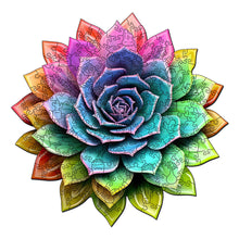 Charger l&#39;image dans la galerie, Puzzle en Bois Adulte - Plante succulente arc-en-ciel