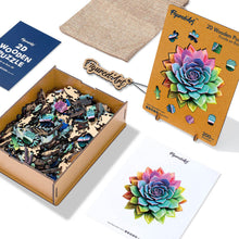 Charger l&#39;image dans la galerie, Puzzle en Bois Adulte - Plante succulente arc-en-ciel