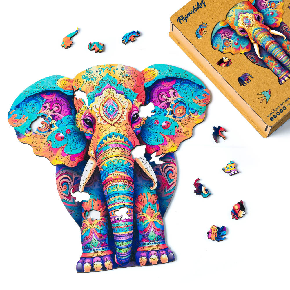 Puzzle en Bois Adulte - Éléphant majestueux