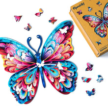 Charger l&#39;image dans la galerie, Puzzle en Bois Adulte - Papillon arc-en-ciel magnifique