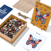 Charger l&#39;image dans la galerie, Puzzle en Bois Adulte - Papillon arc-en-ciel magnifique