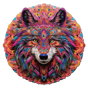 Puzzle en Bois Adulte - Loup vibrant