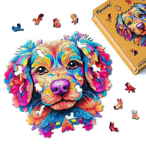 Puzzle en Bois Adulte - Portrait de Chien coloré