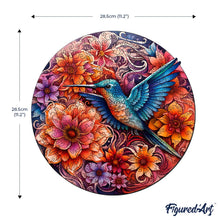 Charger l&#39;image dans la galerie, Puzzle en Bois Adulte - Colibri et Fleurs Épanouies