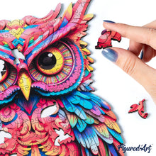 Charger l&#39;image dans la galerie, Puzzle en Bois Adulte - Chouette radieuse