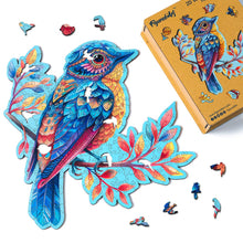 Charger l&#39;image dans la galerie, Puzzle en Bois Adulte - Oiseau bleu sur la Branche