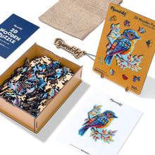 Charger l&#39;image dans la galerie, Puzzle en Bois Adulte - Oiseau bleu sur la Branche