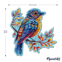 Charger l&#39;image dans la galerie, Puzzle en Bois Adulte - Oiseau bleu sur la Branche