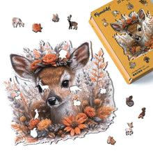 Charger l&#39;image dans la galerie, Puzzle en Bois Adulte - Faon et Fleurs