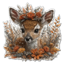 Charger l&#39;image dans la galerie, Puzzle en Bois Adulte - Faon et Fleurs