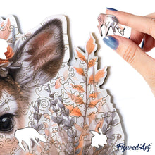 Charger l&#39;image dans la galerie, Puzzle en Bois Adulte - Faon et Fleurs
