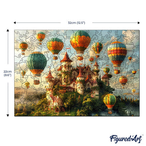 Puzzle en Bois Adulte - Château et Montgolfières