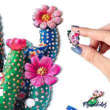 Charger l&#39;image dans la galerie, Puzzle en Bois Adulte - Cactus fleuri en Pot