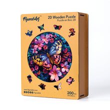 Charger l&#39;image dans la galerie, Puzzle en Bois Adulte - Papillon et fleurs