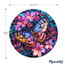Charger l&#39;image dans la galerie, Puzzle en Bois Adulte - Papillon et fleurs