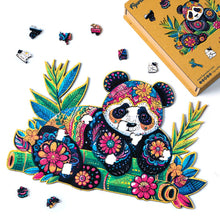 Charger l&#39;image dans la galerie, Puzzle en Bois Adulte - Panda floral