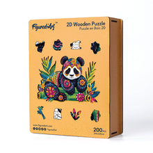 Charger l&#39;image dans la galerie, Puzzle en Bois Adulte - Panda floral