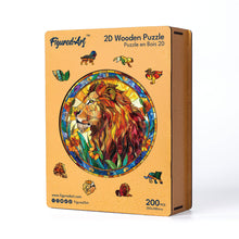 Charger l&#39;image dans la galerie, Puzzle en Bois Adulte - Lion Vitrail